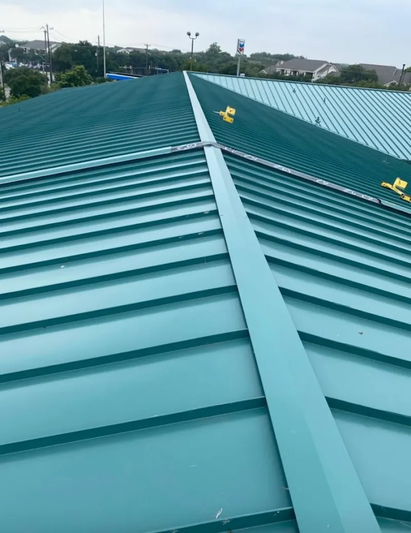 Green commercial metal roof ridge and valley for Metal Roof Repair in Collierville